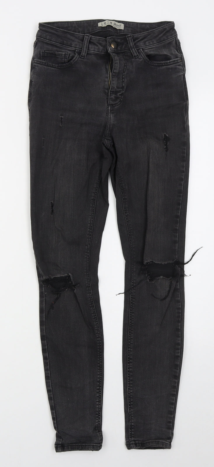 Denim Co Womens Black  Cotton Skinny Jeans Size 6 L28 in Regular Button
