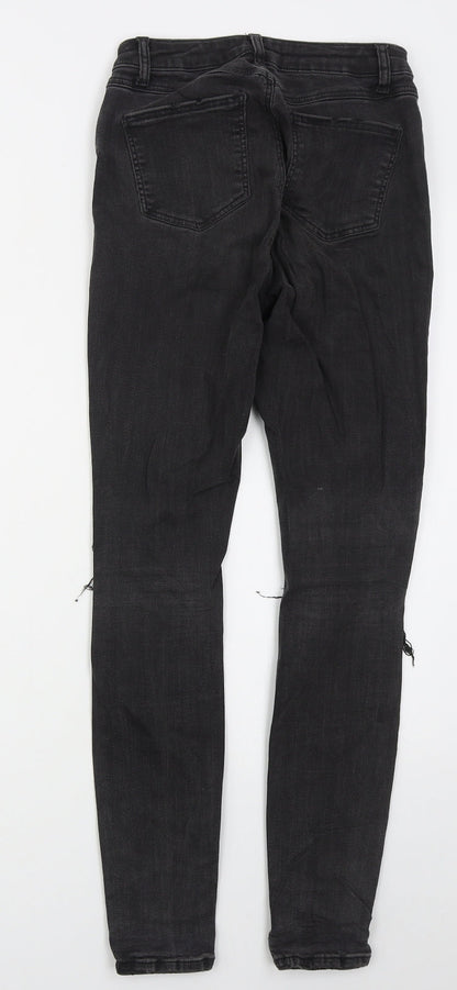 Denim Co Womens Black  Cotton Skinny Jeans Size 6 L28 in Regular Button