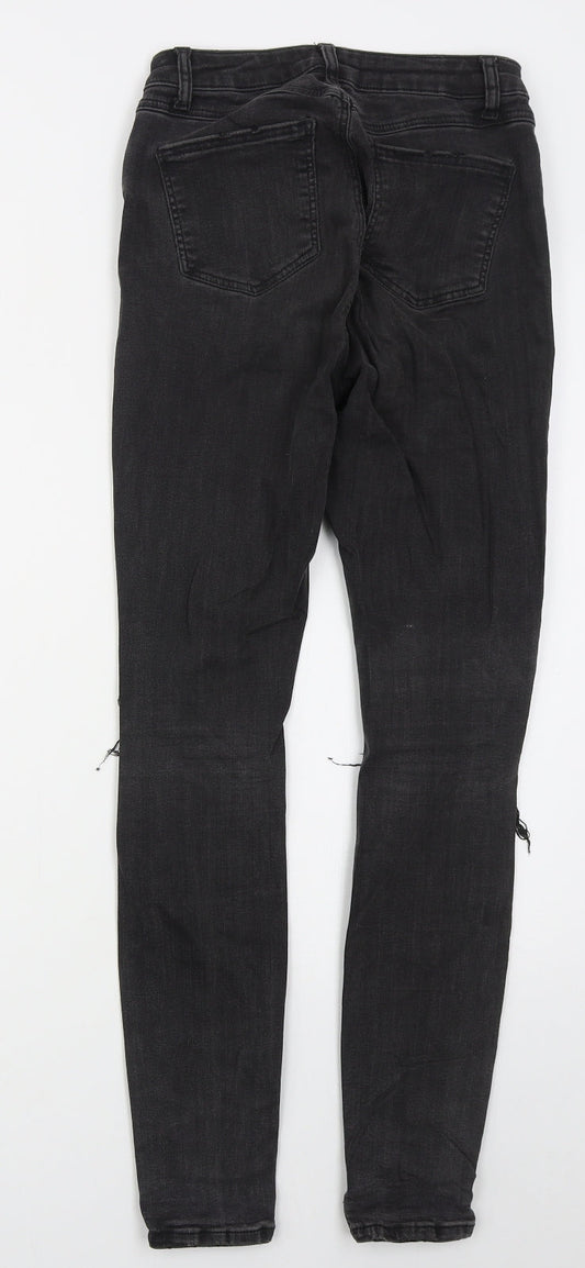 Denim Co Womens Black  Cotton Skinny Jeans Size 6 L28 in Regular Button