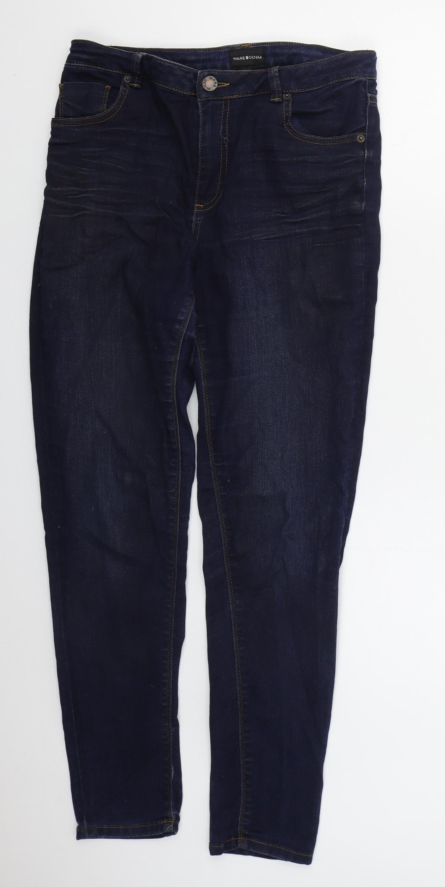 Womens UK Size 12 Warehouse Regular Fit Skinny Blue Jeans