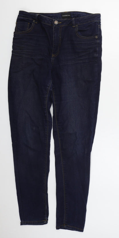 Womens UK Size 12 Warehouse Regular Fit Skinny Blue Jeans