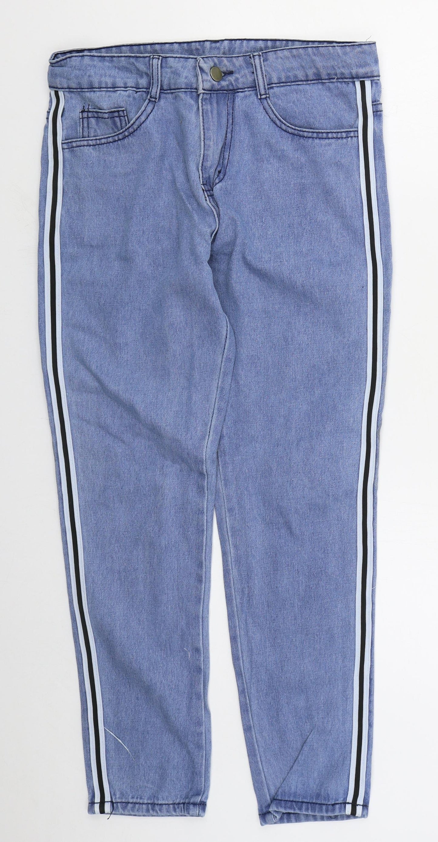 Womens UK Size S Preworn Regular Fit Tapered Blue Jeans