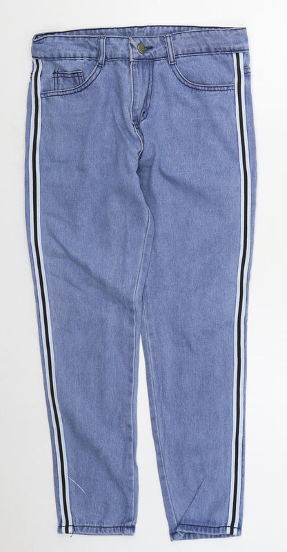 Womens UK Size S Preworn Regular Fit Tapered Blue Jeans