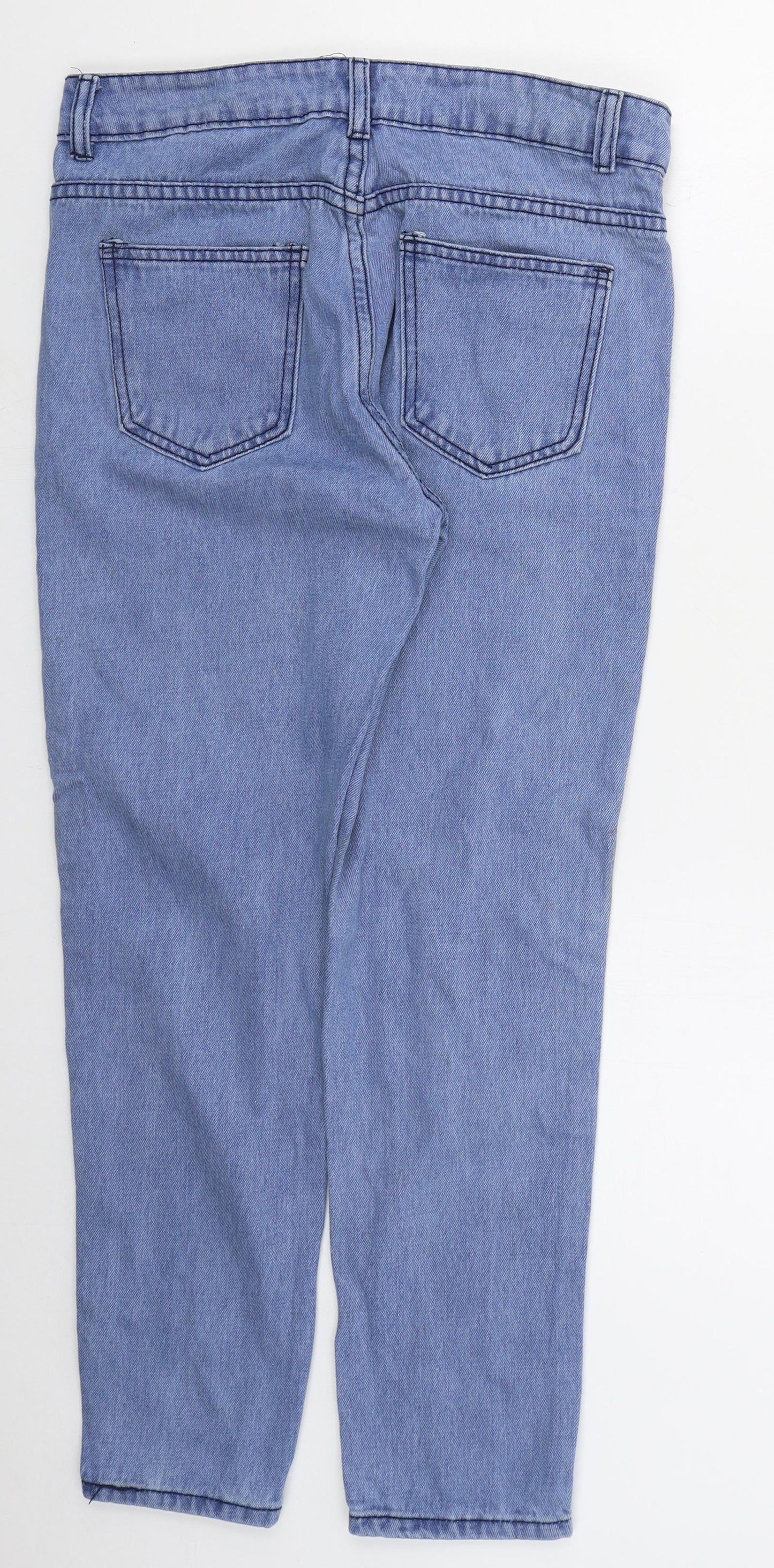Womens UK Size S Preworn Regular Fit Tapered Blue Jeans