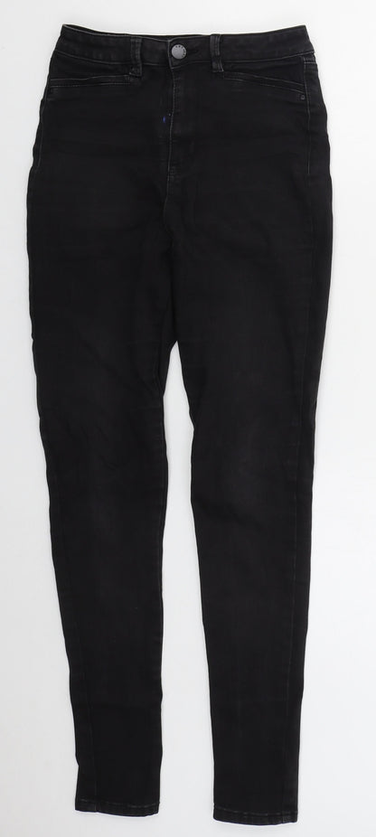 Very Womens Black  Cotton Skinny Jeans Size 8 L28 in Regular Button