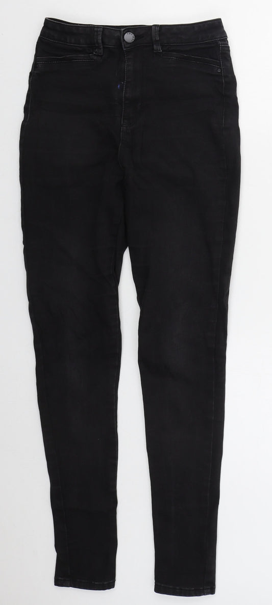 Very Womens Black  Cotton Skinny Jeans Size 8 L28 in Regular Button