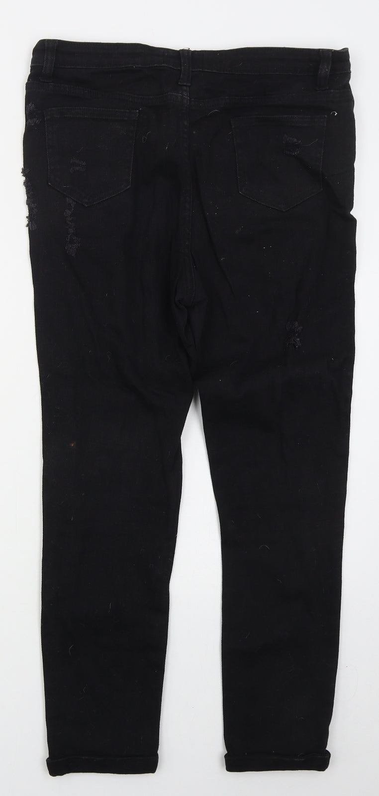 Affair Womens Black  Cotton Skinny Jeans Size 12 L28 in Regular Button