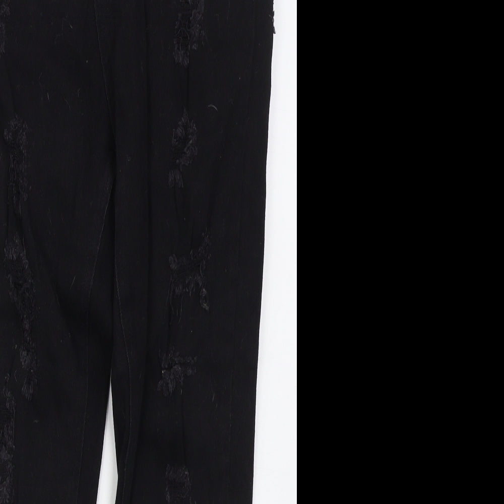 Affair Womens Black  Cotton Skinny Jeans Size 12 L28 in Regular Button