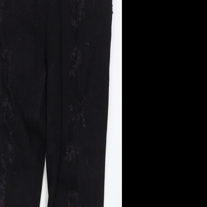Affair Womens Black  Cotton Skinny Jeans Size 12 L28 in Regular Button