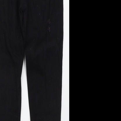 Affair Womens Black  Cotton Skinny Jeans Size 12 L28 in Regular Button