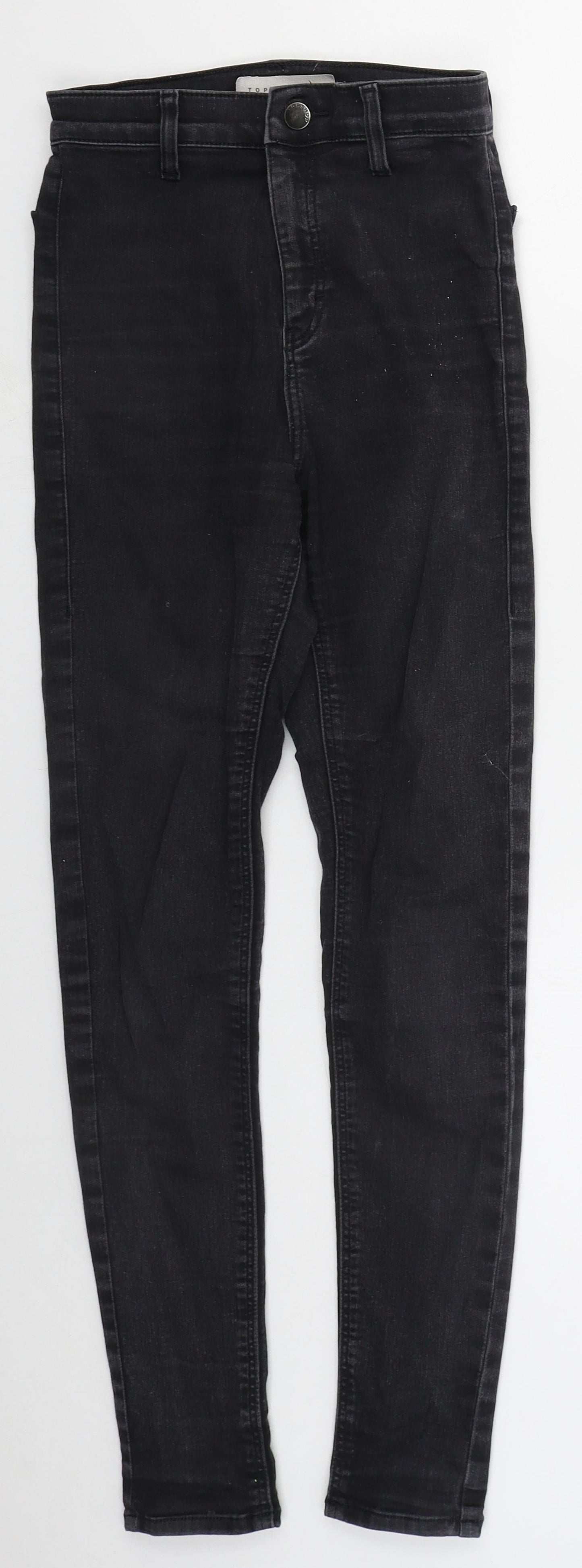 Topshop Womens Grey  Cotton Skinny Jeans Size 26 L27 in Regular Button