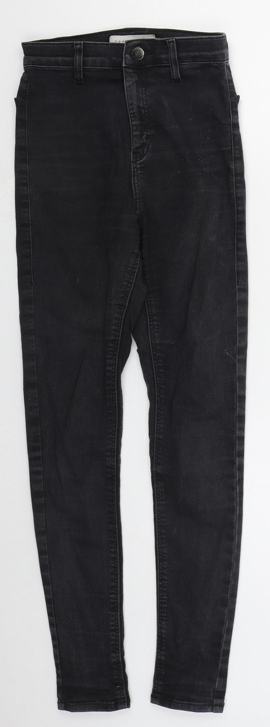 Topshop Womens Grey  Cotton Skinny Jeans Size 26 L27 in Regular Button
