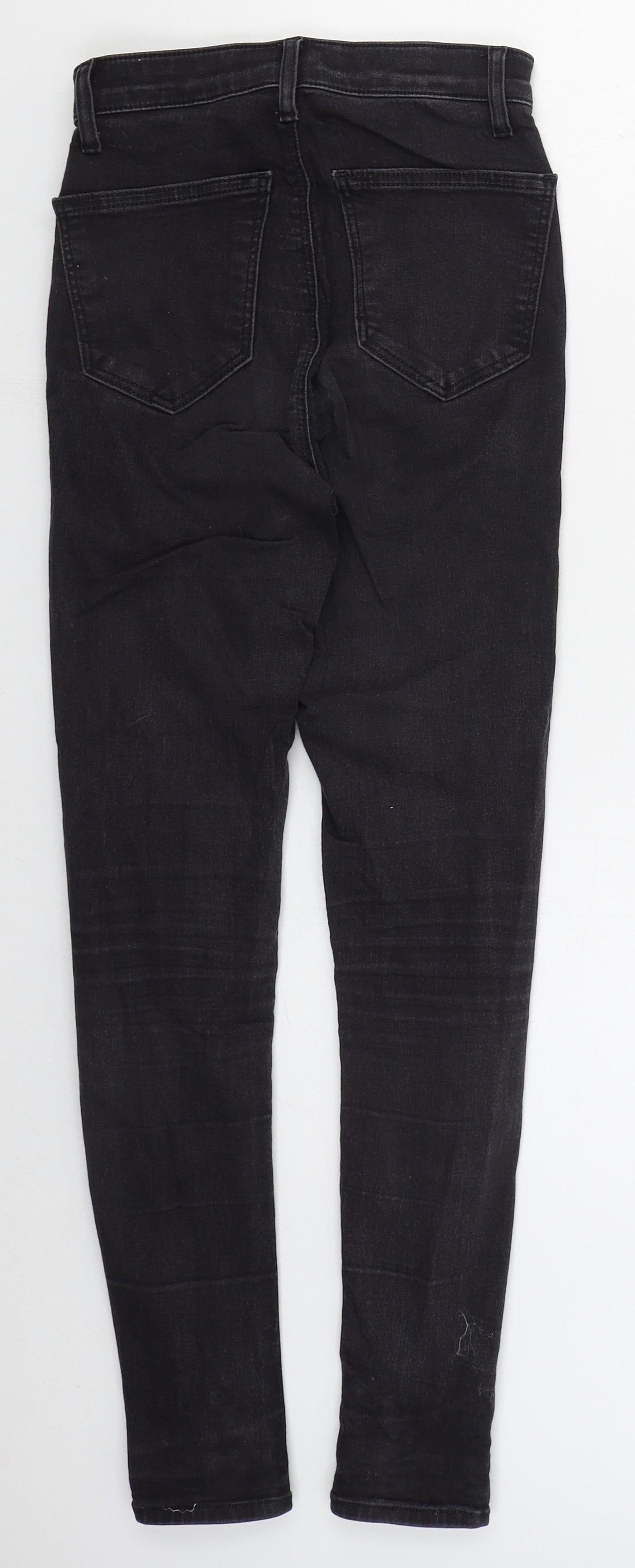 Topshop Womens Grey  Cotton Skinny Jeans Size 26 L27 in Regular Button