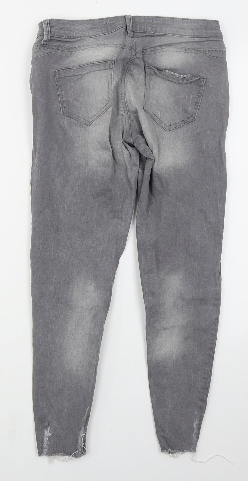 Denim Co Womens Grey  Cotton Skinny Jeans Size 10 L27 in Regular Button