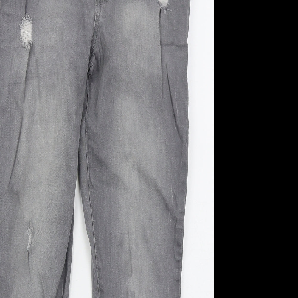 Denim Co Womens Grey  Cotton Skinny Jeans Size 10 L27 in Regular Button