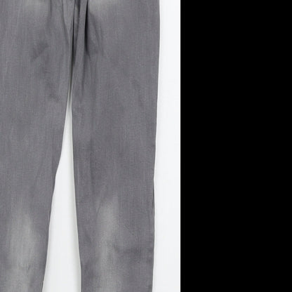 Denim Co Womens Grey  Cotton Skinny Jeans Size 10 L27 in Regular Button