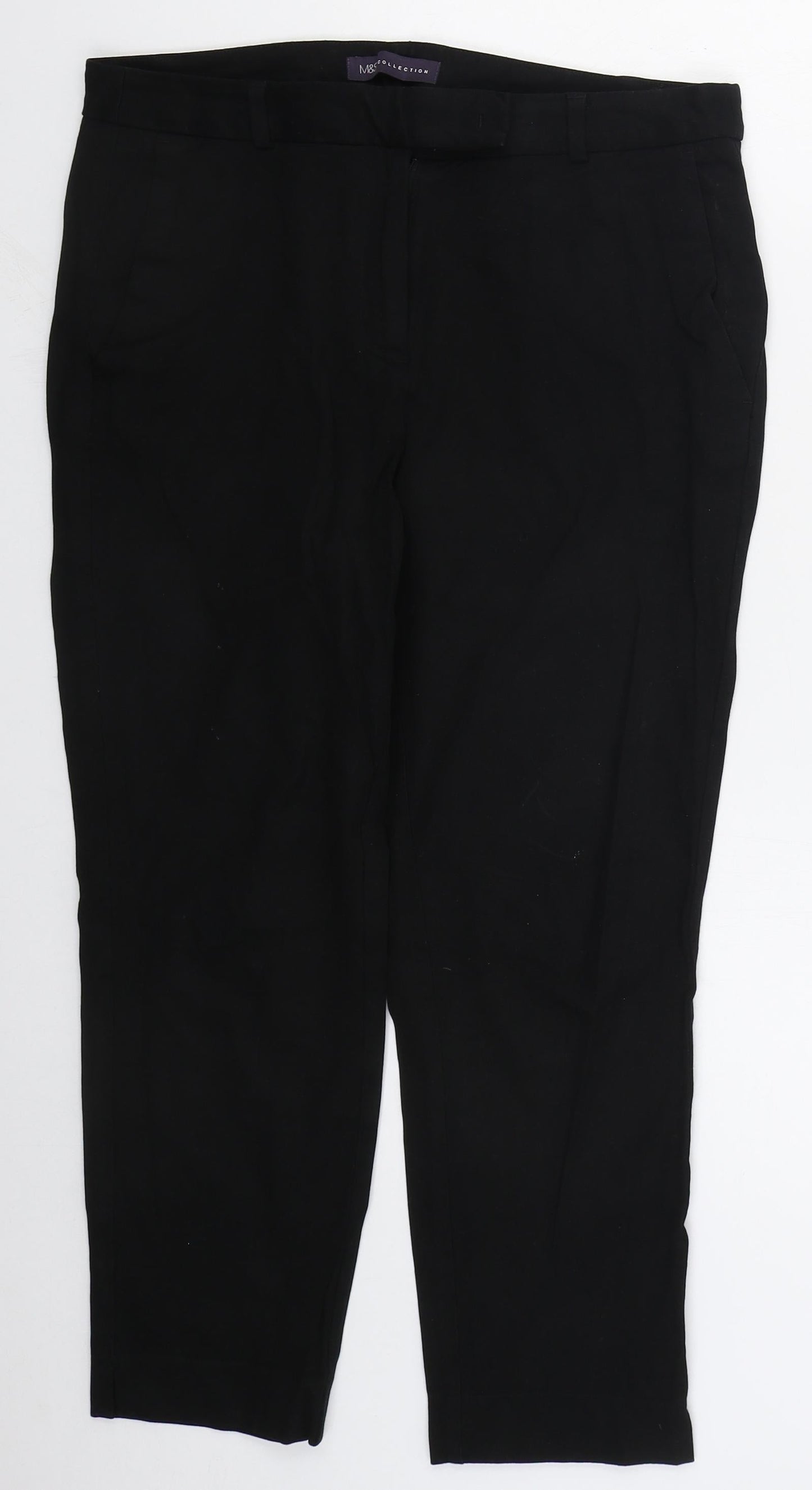 Womens UK Size 12 Marks and Spencer Regular Fit  Black Trousers