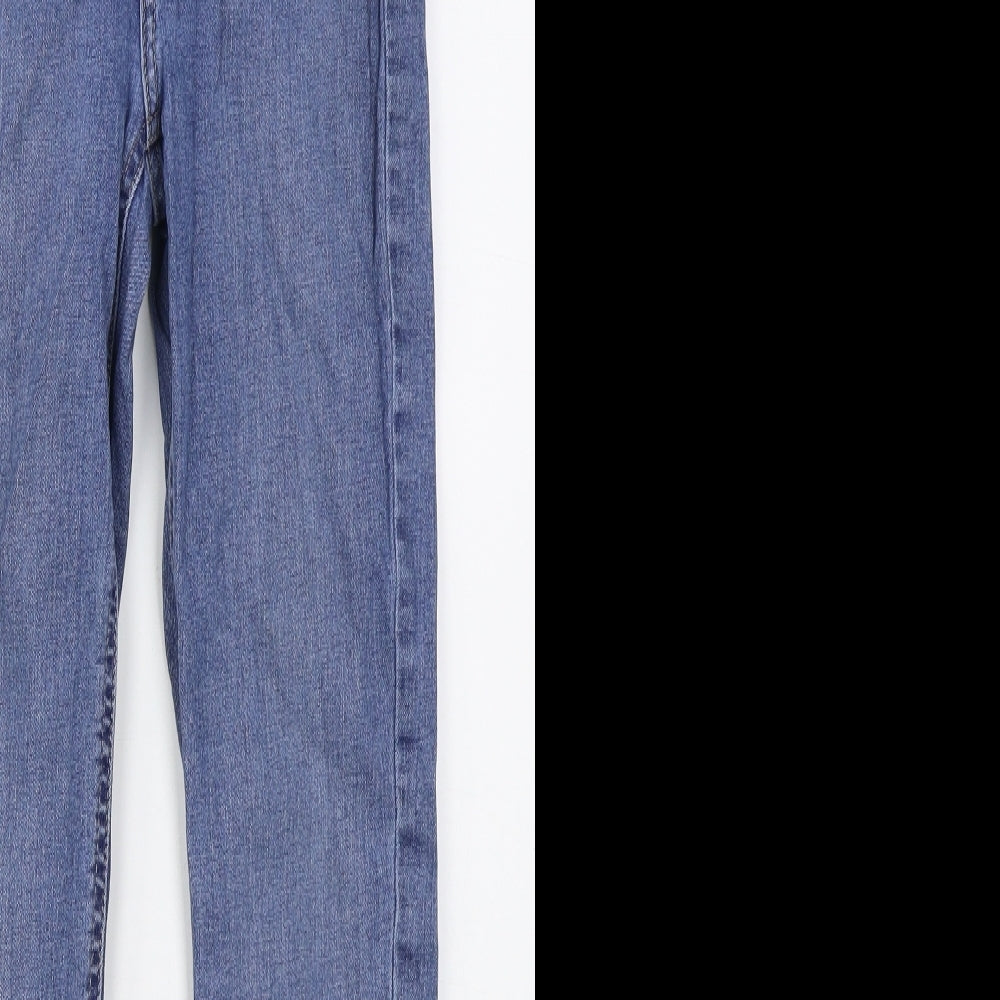 New Look Womens Blue  Cotton Skinny Jeans Size 8 L26 in Regular Button