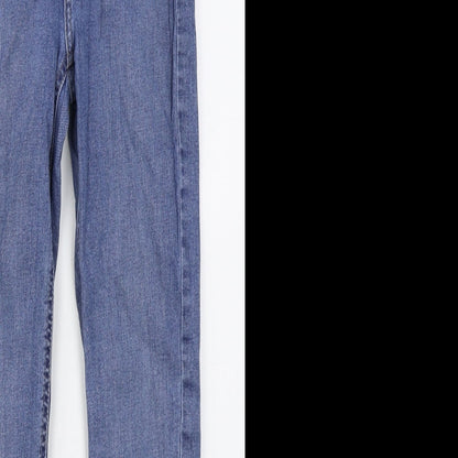 New Look Womens Blue  Cotton Skinny Jeans Size 8 L26 in Regular Button