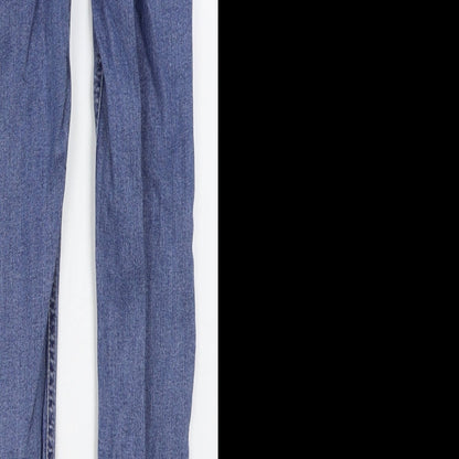 New Look Womens Blue  Cotton Skinny Jeans Size 8 L26 in Regular Button