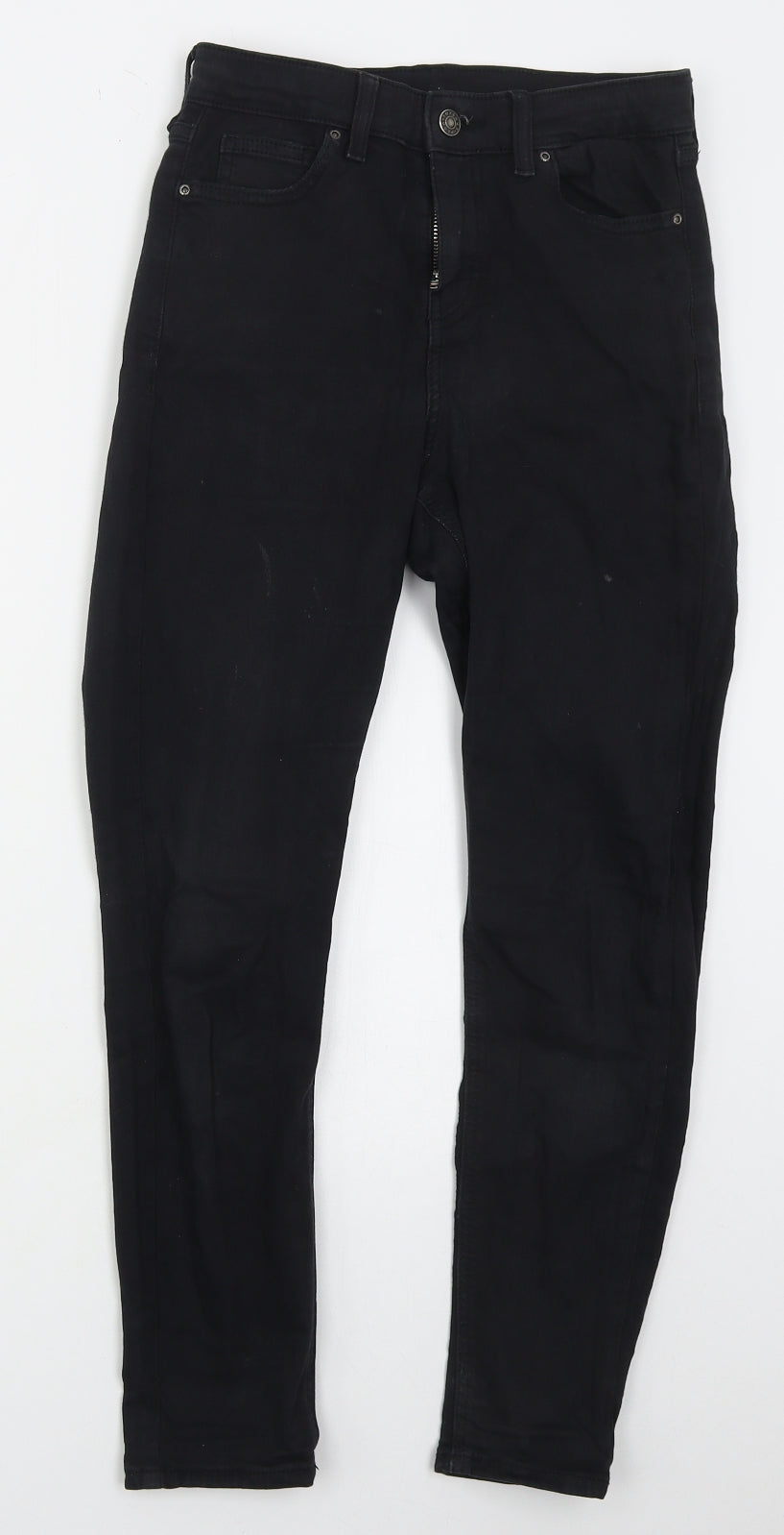 Topshop Womens Black  Cotton Skinny Jeans Size 26 in L26 in Regular Button