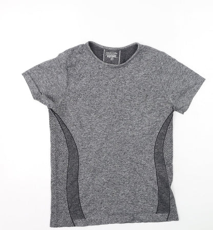 Womens UK Size S Dunnes Stores Grey Basic T-Shirt