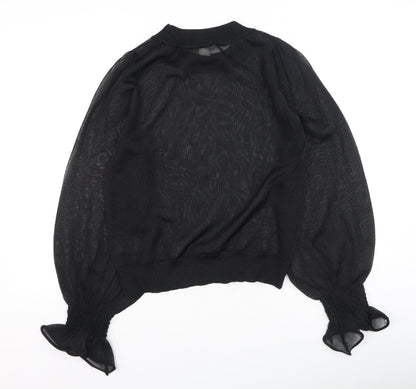 Womens UK Size XS H&M Black Basic Blouse