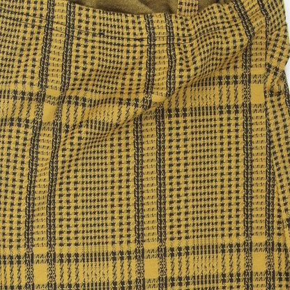 Primark Womens Yellow Plaid Polyester Bodycon  Size 12  Square Neck