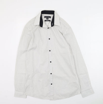 Mens UK Size 38 Cedar Wood State Ivory  Button-Up Long Sleeve Casual Shirt