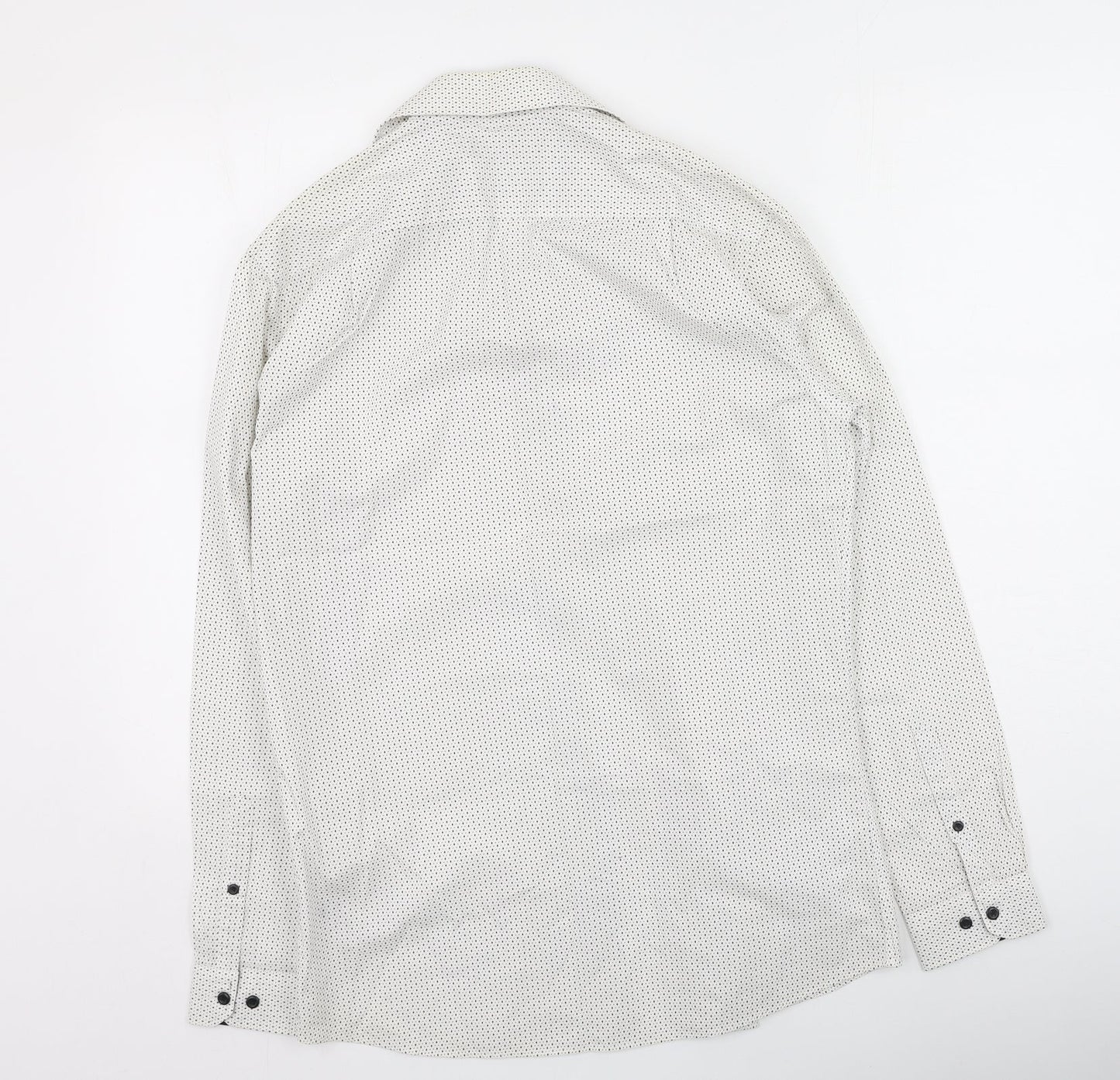 Mens UK Size 38 Cedar Wood State Ivory  Button-Up Long Sleeve Casual Shirt