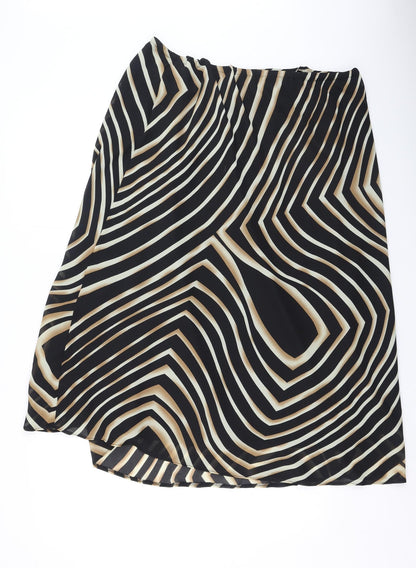 Classics Womens Brown Animal Print Polyester Maxi Skirt Size 36