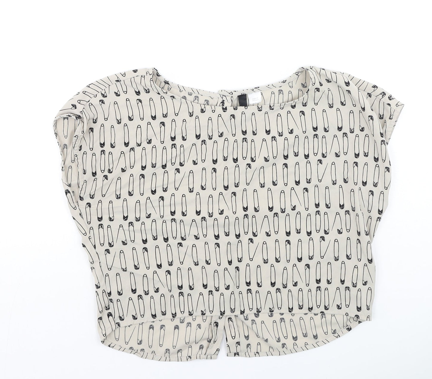 Womens UK Size S H&M Beige Basic Blouse