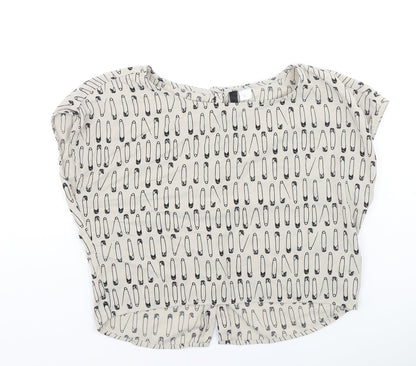 Womens UK Size S H&M Beige Basic Blouse