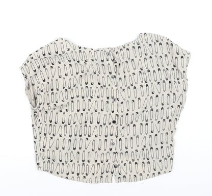 Womens UK Size S H&M Beige Basic Blouse