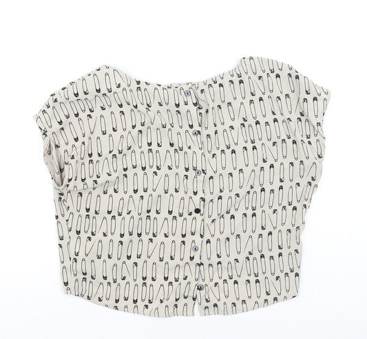 Womens UK Size S H&M Beige Basic Blouse