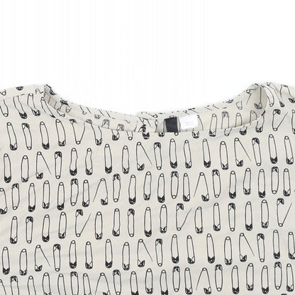Womens UK Size S H&M Beige Basic Blouse