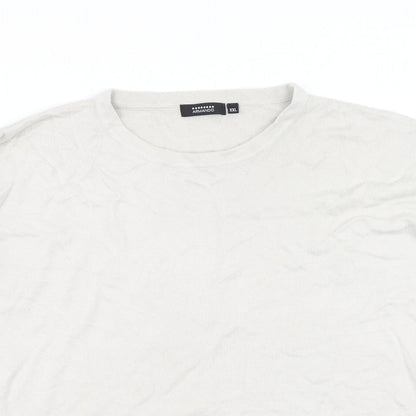 armando Mens Beige Round Neck  Acrylic Pullover Jumper Size 2XL