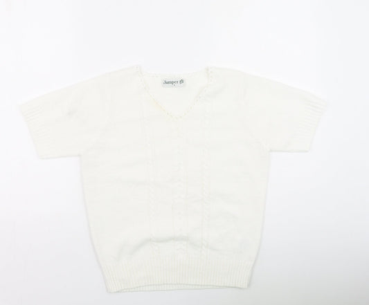 Womens UK Size S Preworn Ivory Pullover Jumper