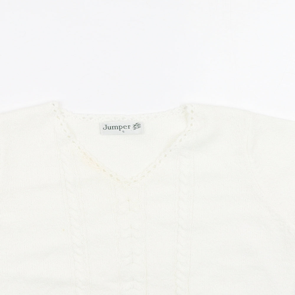 Womens UK Size S Preworn Ivory Pullover Jumper