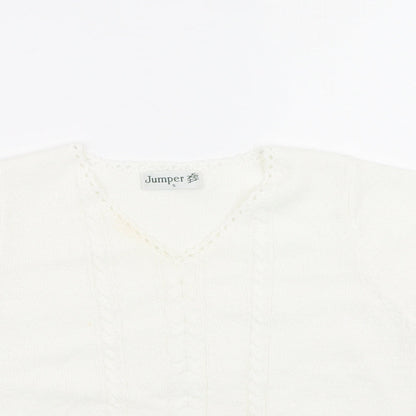 Womens UK Size S Preworn Ivory Pullover Jumper