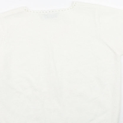 Womens UK Size S Preworn Ivory Pullover Jumper