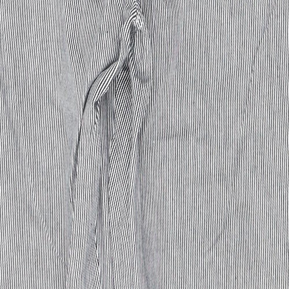 NEXT Womens Black Striped Cotton Straight Jeans Size 10 L29 in Regular Button