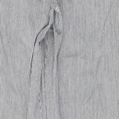 NEXT Womens Black Striped Cotton Straight Jeans Size 10 L29 in Regular Button