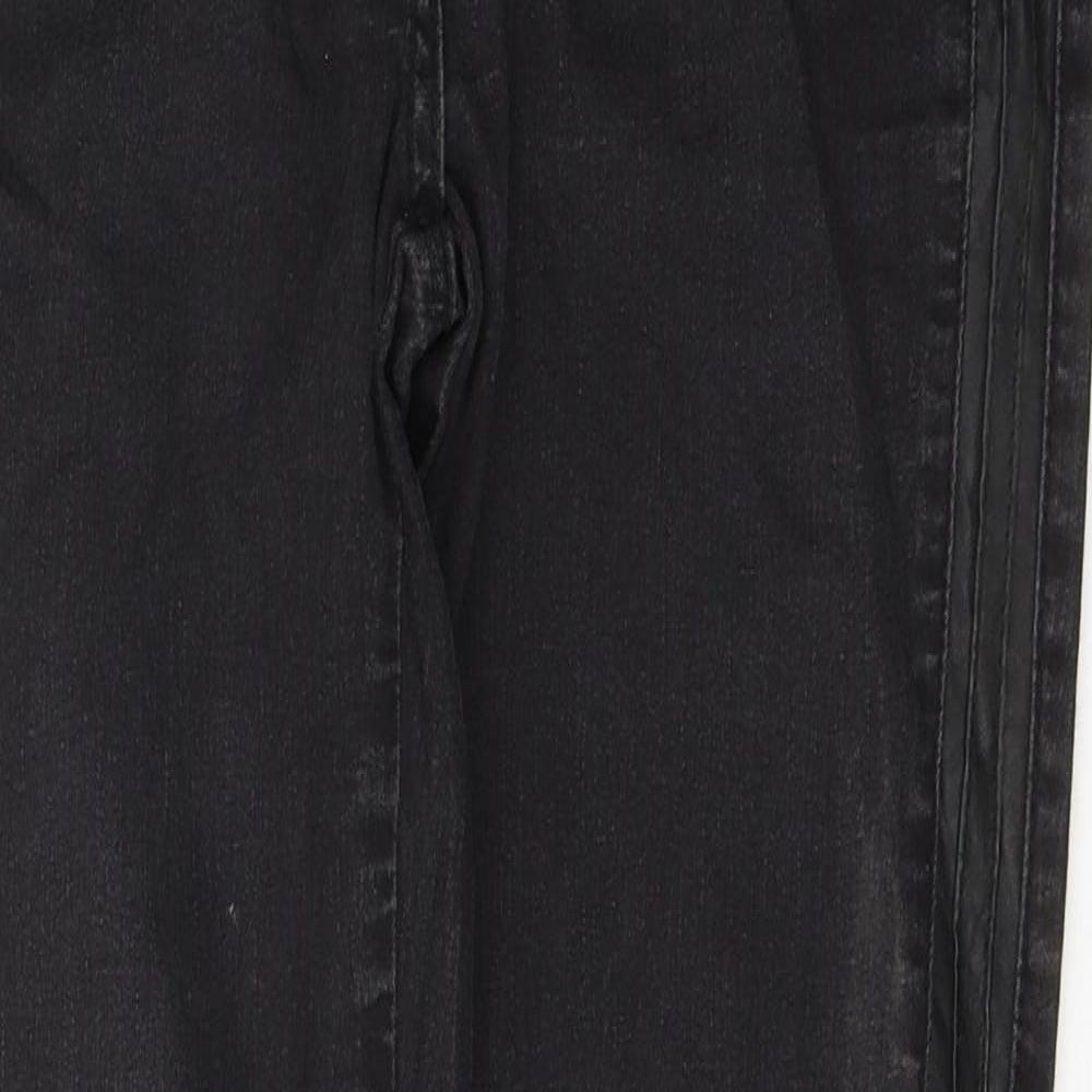 George Womens Black  Cotton Straight Jeans Size 12 L31 in Regular Button