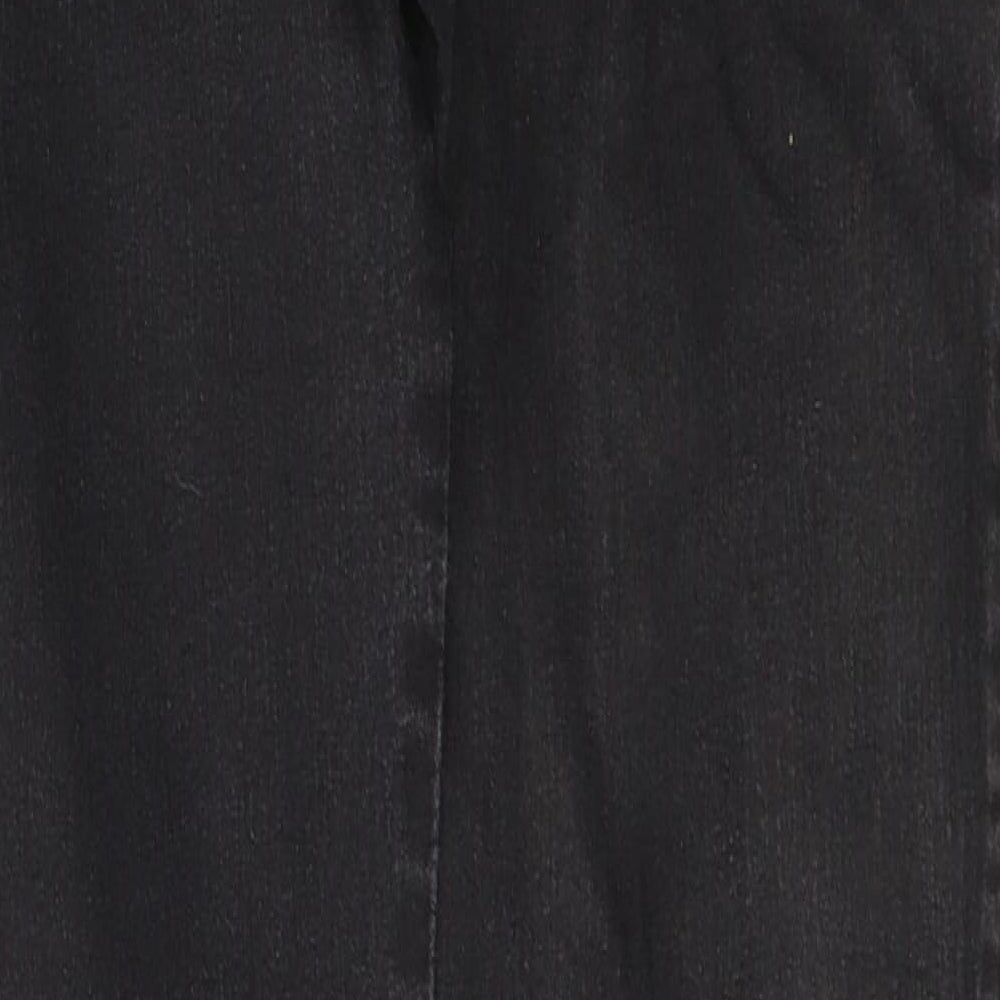 George Womens Black  Cotton Straight Jeans Size 12 L31 in Regular Button