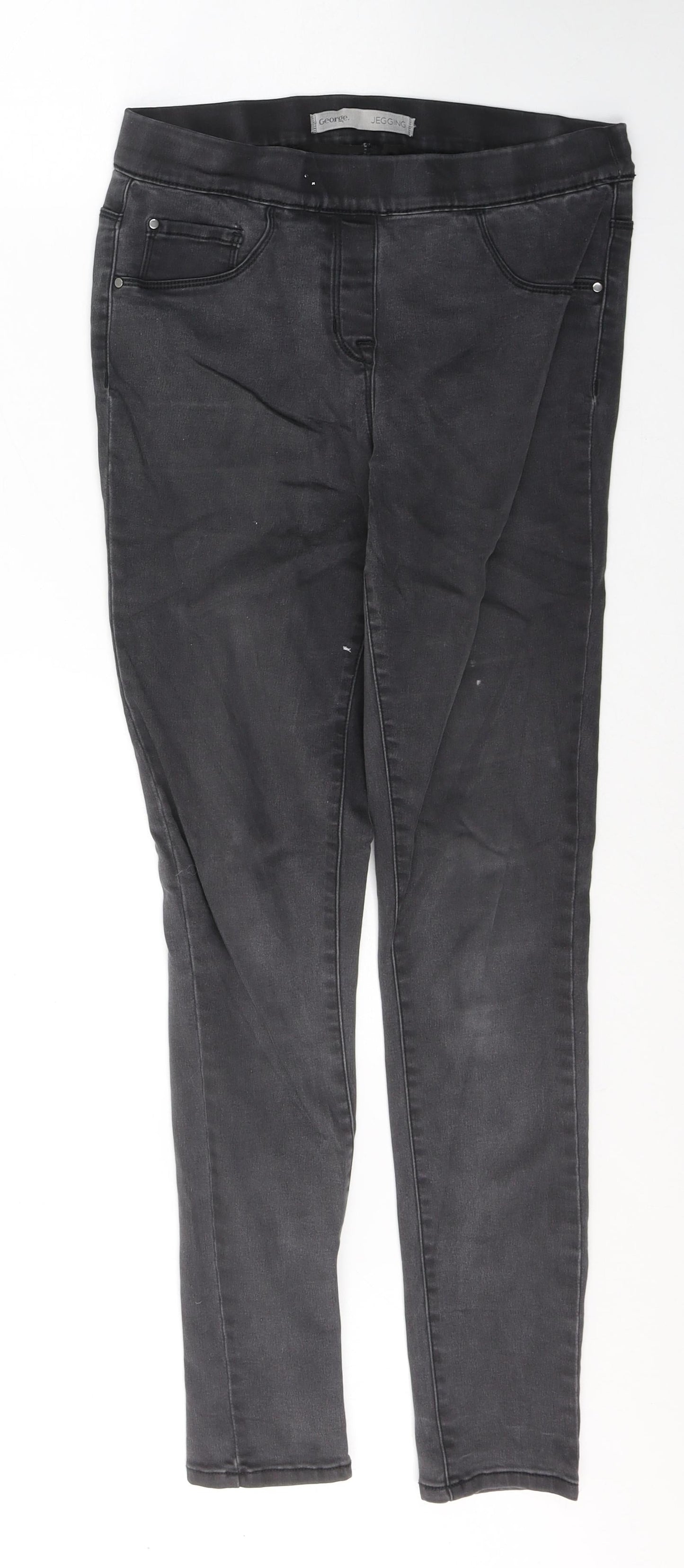 George Womens Black  Cotton Jegging Jeans Size 10 L29 in Regular