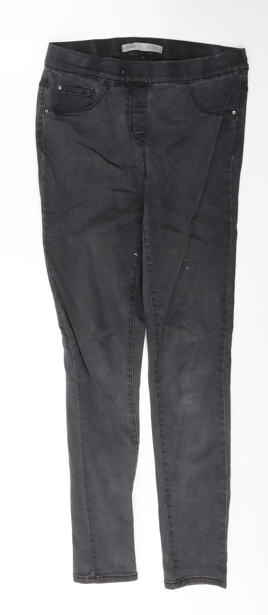 George Womens Black  Cotton Jegging Jeans Size 10 L29 in Regular