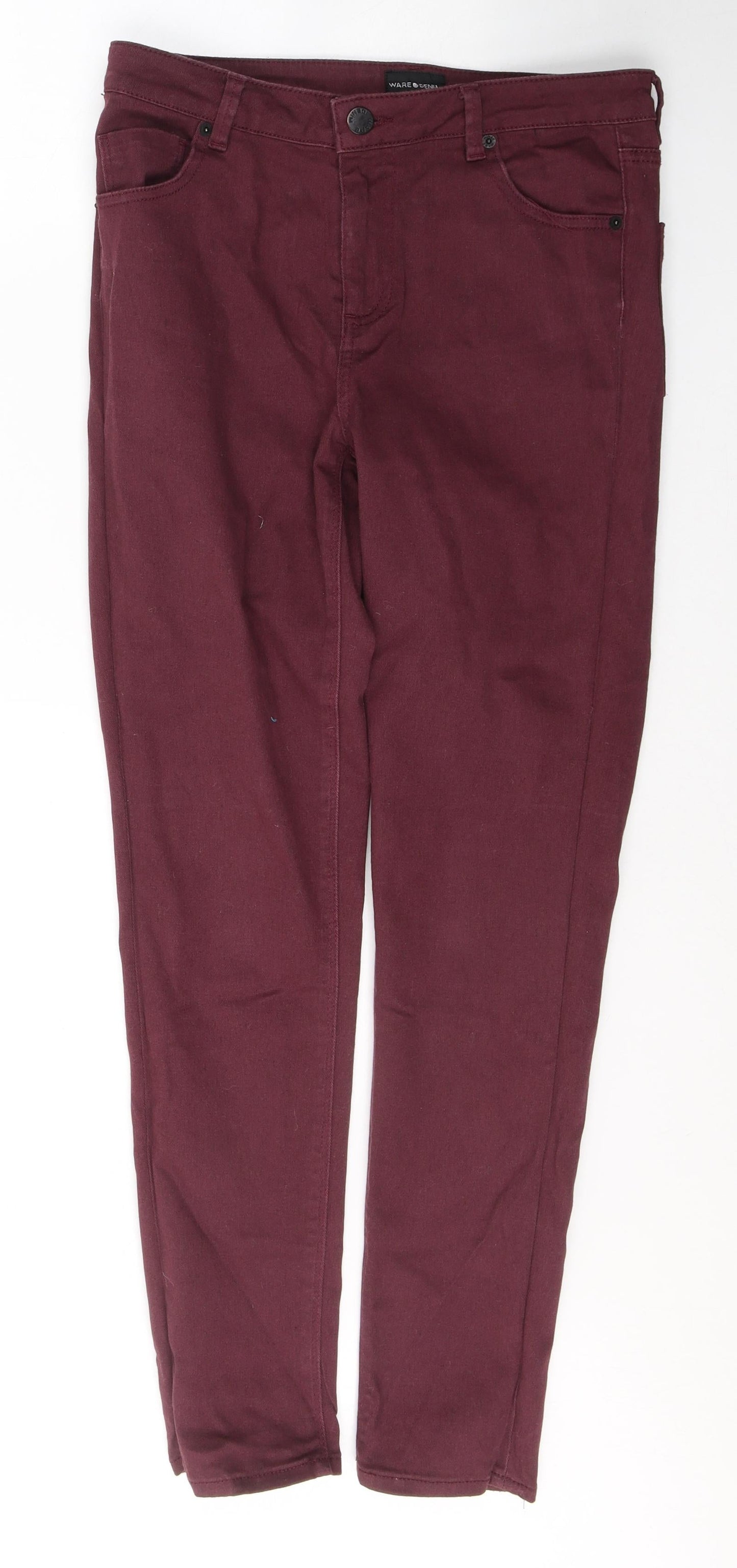 Womens UK Size 12 WareDenim Regular Fit Skinny Red Jeans