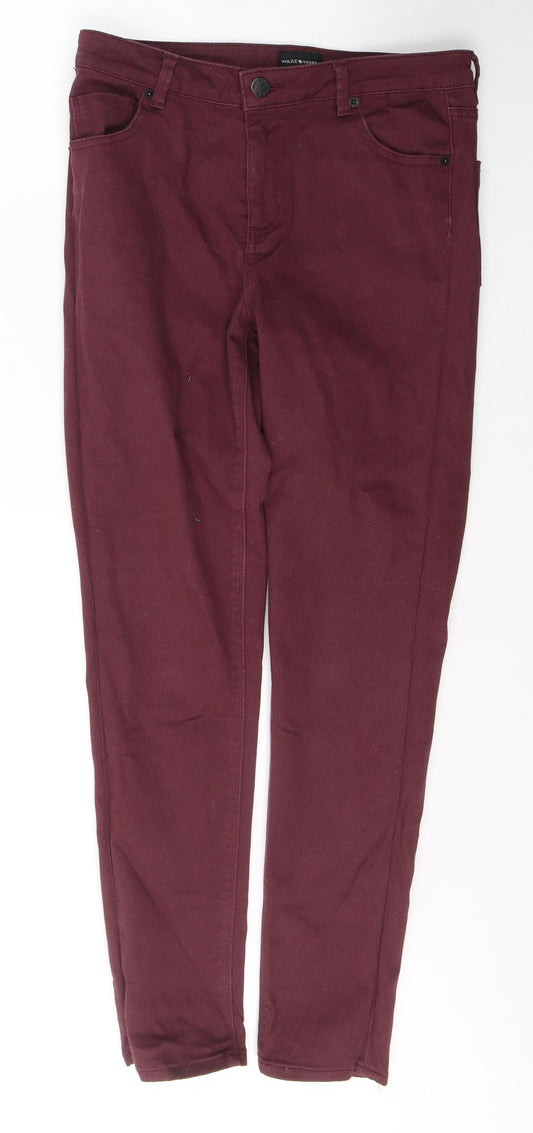 Womens UK Size 12 WareDenim Regular Fit Skinny Red Jeans