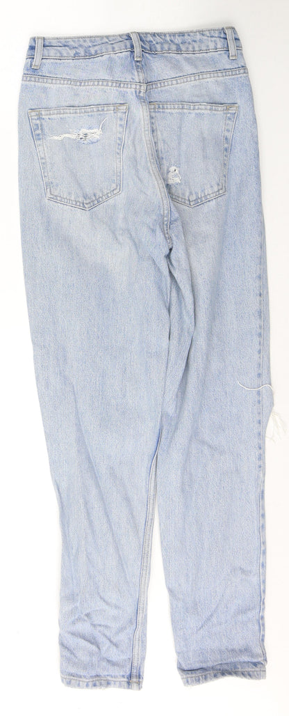Topshop Womens Blue  Cotton Mom Jeans Size 26 in L32 in Regular Button